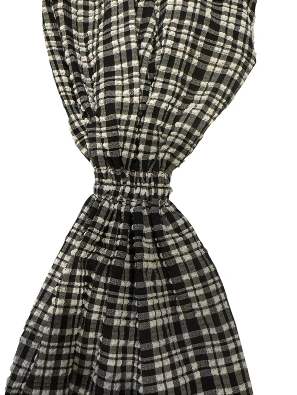 Lululemon gingham Seersucker Check Gathered Headband scrunchie White Black NWT